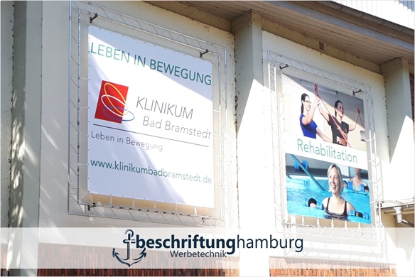 Werbebanner bedruckt für Kliniken, Azrtpraxe, Büro in Hamburg